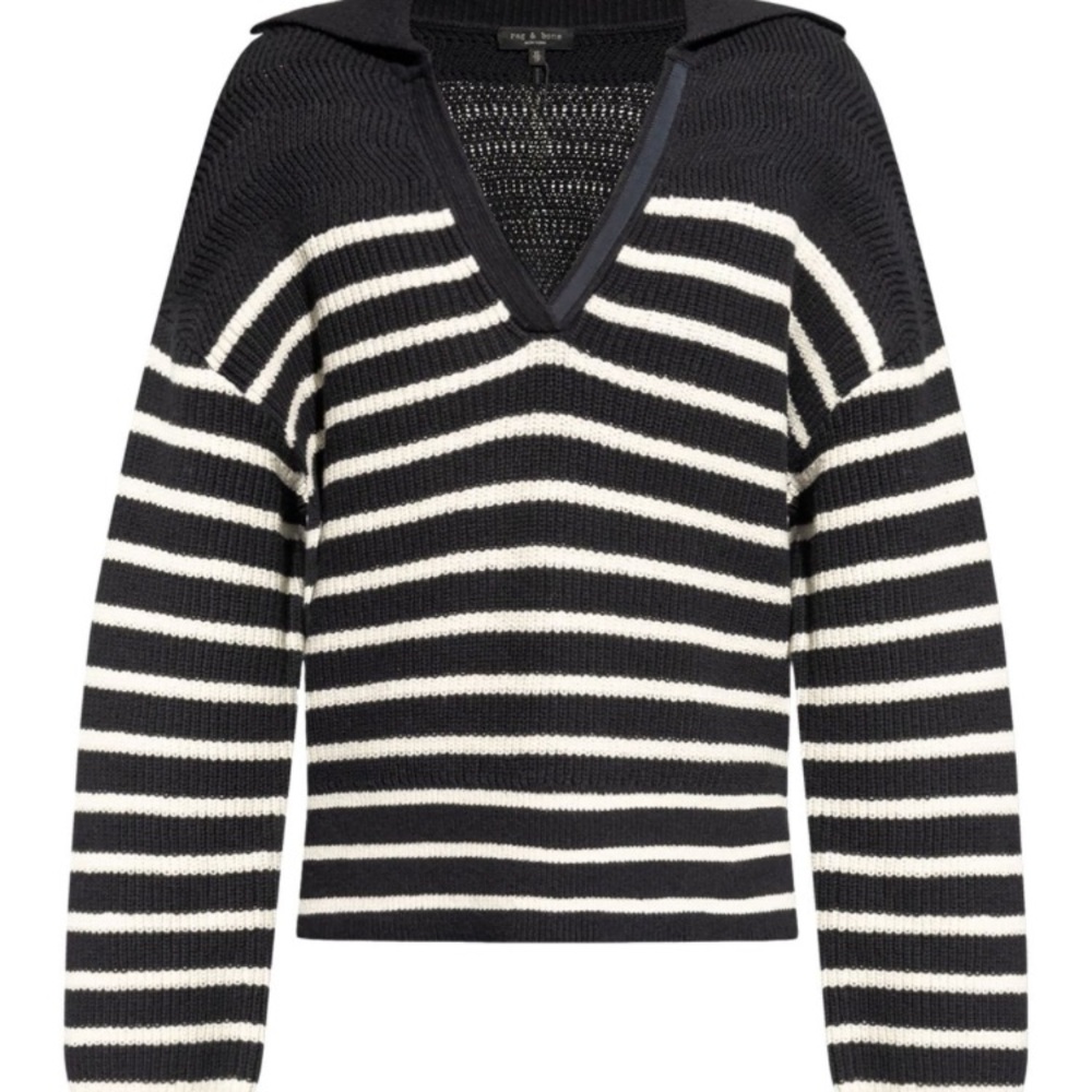 Rag & Bone
Women’s Black Jen Stripe Polo (sweater)
New never worn